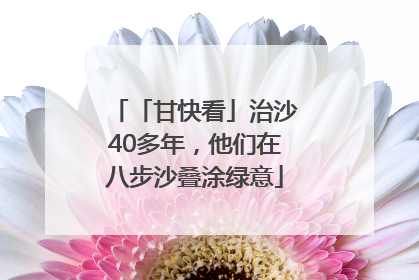 「甘快看」治沙40多年，他们在八步沙叠涂绿意