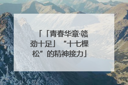 「青春华章·赣劲十足」“十七棵松”的精神接力