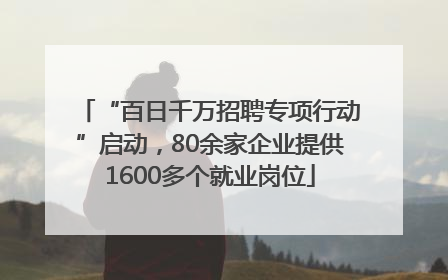 “百日千万招聘专项行动”启动，80余家企业提供1600多个就业岗位