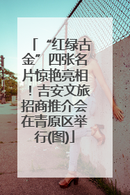 “红绿古金”四张名片惊艳亮相！吉安文旅招商推介会在青原区举行(图)