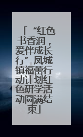 “红色书香润，爱伴成长行”凤城镇福蕾行动计划红色研学活动圆满结束