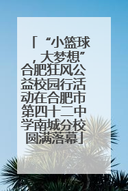 “小篮球，大梦想”合肥狂风公益校园行活动在合肥市第四十二中学南城分校圆满落幕
