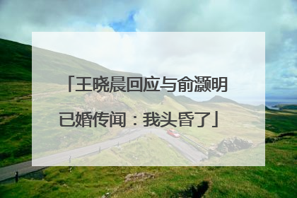王晓晨回应与俞灏明已婚传闻：我头昏了