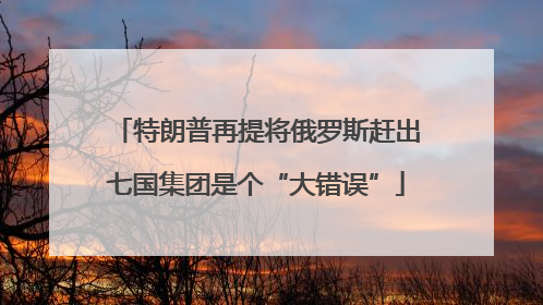 特朗普再提将俄罗斯赶出七国集团是个“大错误”