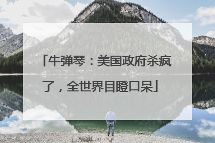 牛弹琴：美国政府杀疯了，全世界目瞪口呆