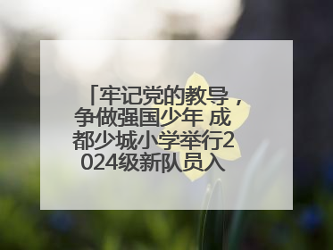 牢记党的教导，争做强国少年 成都少城小学举行2024级新队员入队仪式