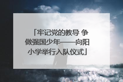 牢记党的教导 争做强国少年——向阳小学举行入队仪式