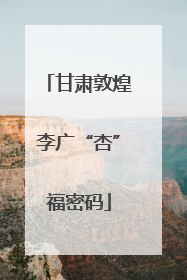甘肃敦煌李广“杏”福密码
