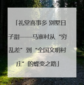 礼堂喜事多 别墅日子甜——马寨村从“穷乱差”到“全国文明村庄”的蝶变之路