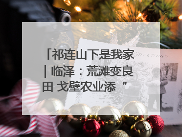祁连山下是我家｜临泽：荒滩变良田 戈壁农业添“绿”生“金”