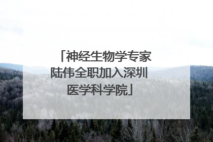 神经生物学专家陆伟全职加入深圳医学科学院