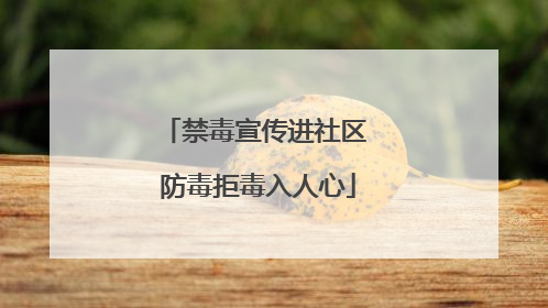 禁毒宣传进社区 防毒拒毒入人心