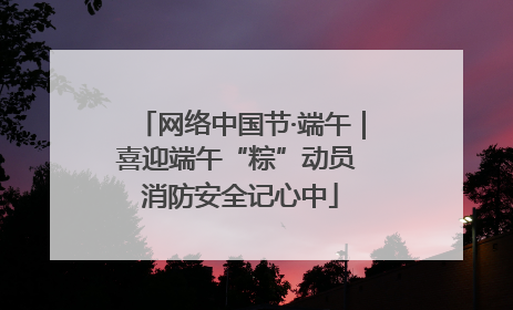 网络中国节·端午｜喜迎端午“粽”动员 消防安全记心中