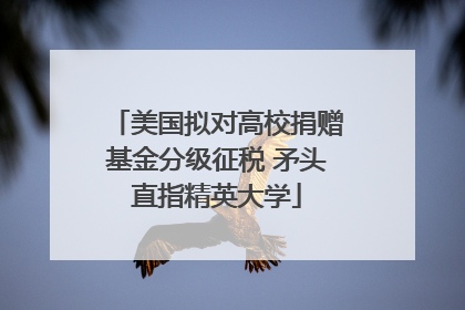 美国拟对高校捐赠基金分级征税 矛头直指精英大学