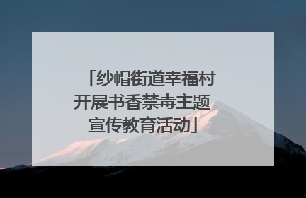 纱帽街道幸福村开展书香禁毒主题宣传教育活动