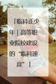 临科正少年｜高等职业院校建设的“临科速度”