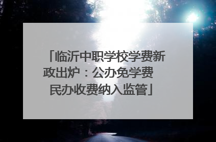 临沂中职学校学费新政出炉：公办免学费 民办收费纳入监管