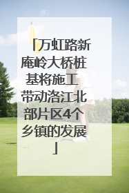 万虹路新庵岭大桥桩基将施工 带动洛江北部片区4个乡镇的发展