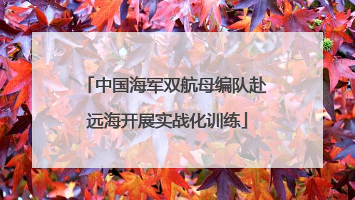 中国海军双航母编队赴远海开展实战化训练