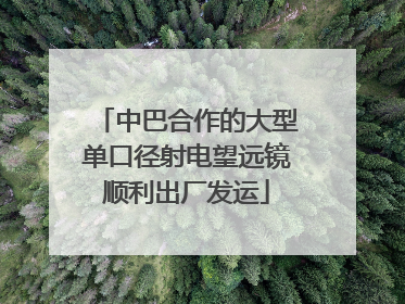 中巴合作的大型单口径射电望远镜顺利出厂发运