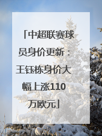 中超联赛球员身价更新：王钰栋身价大幅上涨110万欧元