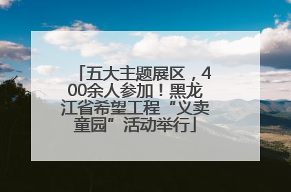 五大主题展区，400余人参加！黑龙江省希望工程“义卖童园”活动举行