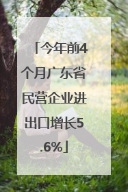 今年前4个月广东省民营企业进出口增长5.6%
