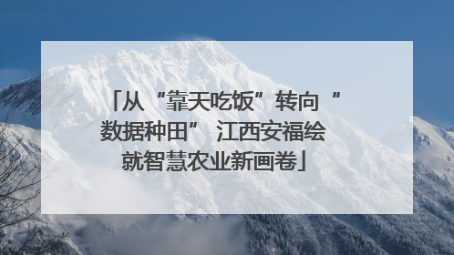 从“靠天吃饭”转向“数据种田” 江西安福绘就智慧农业新画卷