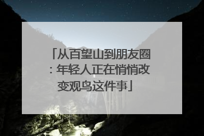 从百望山到朋友圈：年轻人正在悄悄改变观鸟这件事