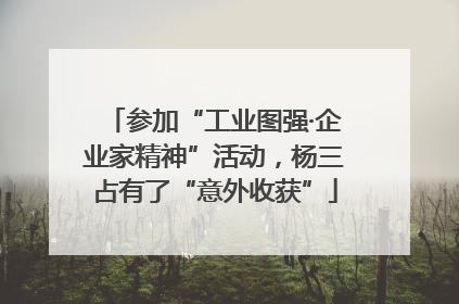 参加“工业图强·企业家精神”活动，杨三占有了“意外收获”