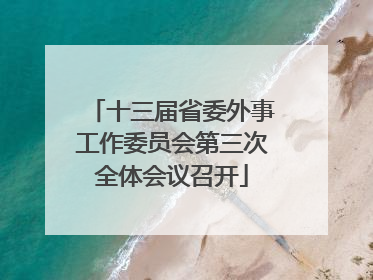 十三届省委外事工作委员会第三次全体会议召开
