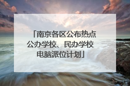 南京各区公布热点公办学校、民办学校电脑派位计划