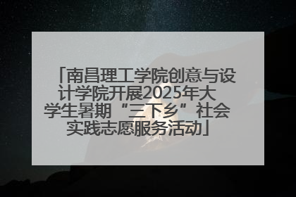 南昌理工学院创意与设计学院开展2025年大学生暑期“三下乡”社会实践志愿服务活动
