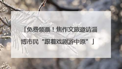 免费领票！焦作文旅邀请淄博市民“跟着戏剧游中原”