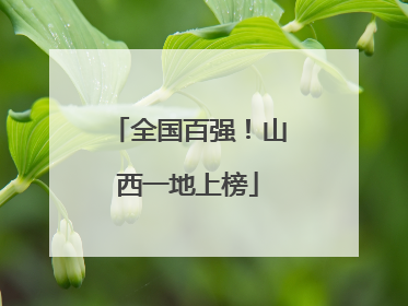 全国百强！山西一地上榜