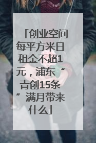创业空间每平方米日租金不超1元，浦东“青创15条”满月带来什么