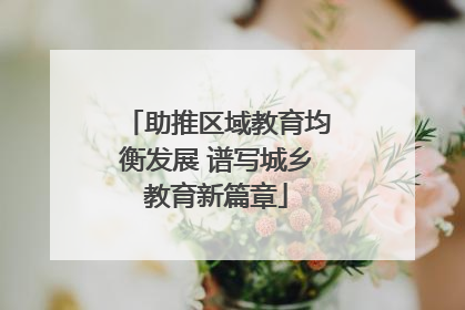 助推区域教育均衡发展 谱写城乡教育新篇章