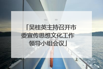 吴桂英主持召开市委宣传思想文化工作领导小组会议