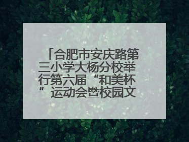 合肥市安庆路第三小学大杨分校举行第六届“和美杯”运动会暨校园文化艺术节