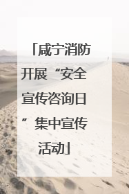 咸宁消防开展“安全宣传咨询日”集中宣传活动