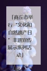 商丘市举行“文化和自然遗产日”非遗宣传展示系列活动
