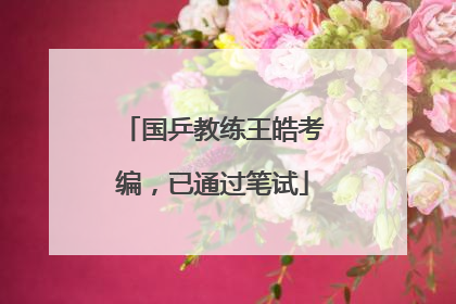 国乒教练王皓考编，已通过笔试