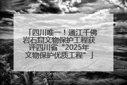 四川唯一！通江千佛岩石窟文物保护工程获评四川省“2025年文物保护优质工程”