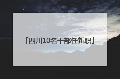 四川10名干部任新职