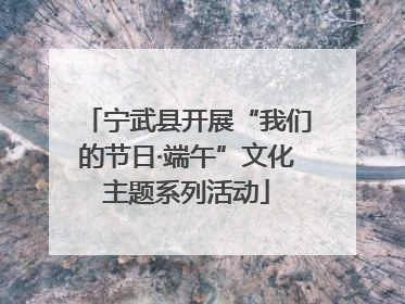宁武县开展“我们的节日·端午”文化主题系列活动