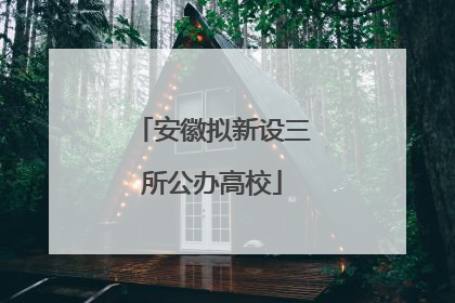 安徽拟新设三所公办高校
