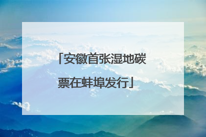 安徽首张湿地碳票在蚌埠发行