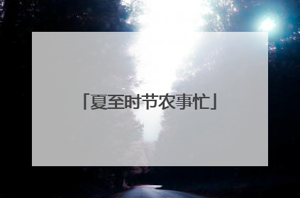 夏至时节农事忙