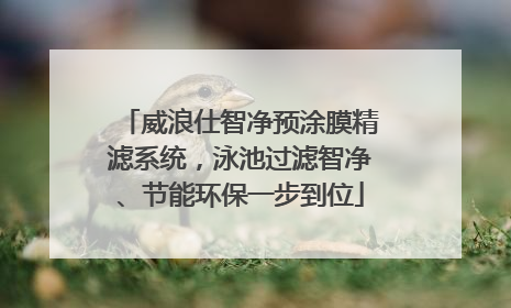 威浪仕智净预涂膜精滤系统，泳池过滤智净、节能环保一步到位