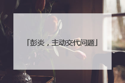 彭炎，主动交代问题